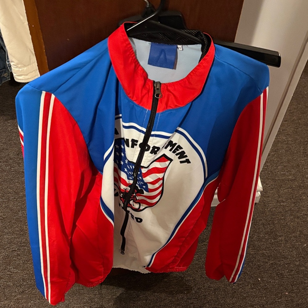 Red and Blue Zip-Up Jacket LEU